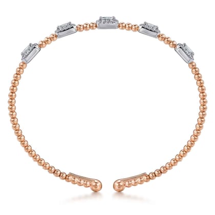 14K White-Rose Gold Bujukan Diamond Bangle