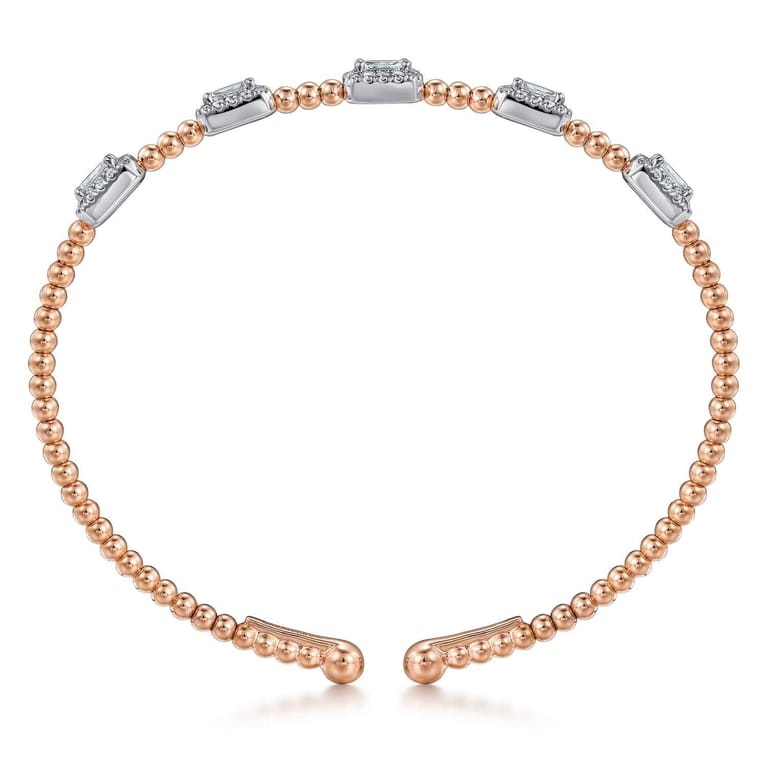 14K White-Rose Gold Bujukan Diamond Bangle - 1 ct - Shot 3