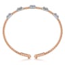 14K White-Rose Gold Bujukan Diamond Bangle - 1 ct