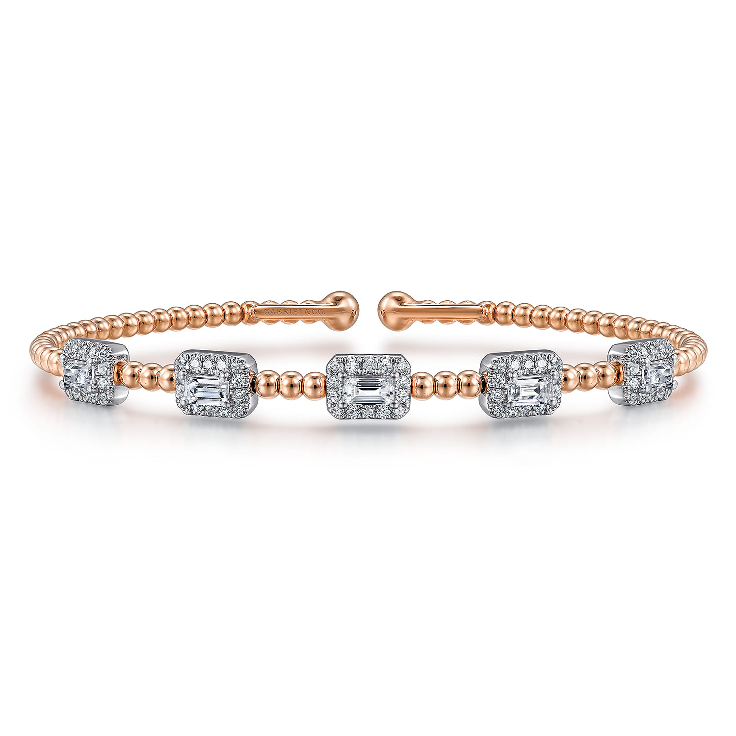 14K White-Rose Gold Bujukan Diamond Bangle - 1 ct - Shot 1