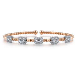 14K White-Rose Gold Bujukan Diamond Bangle