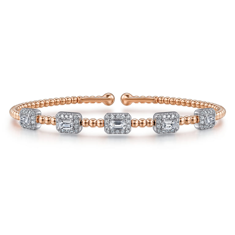 14K White-Rose Gold Bujukan Diamond Bangle - 1 ct - Shot 1