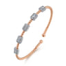14K White-Rose Gold Bujukan Diamond Bangle - 1 ct