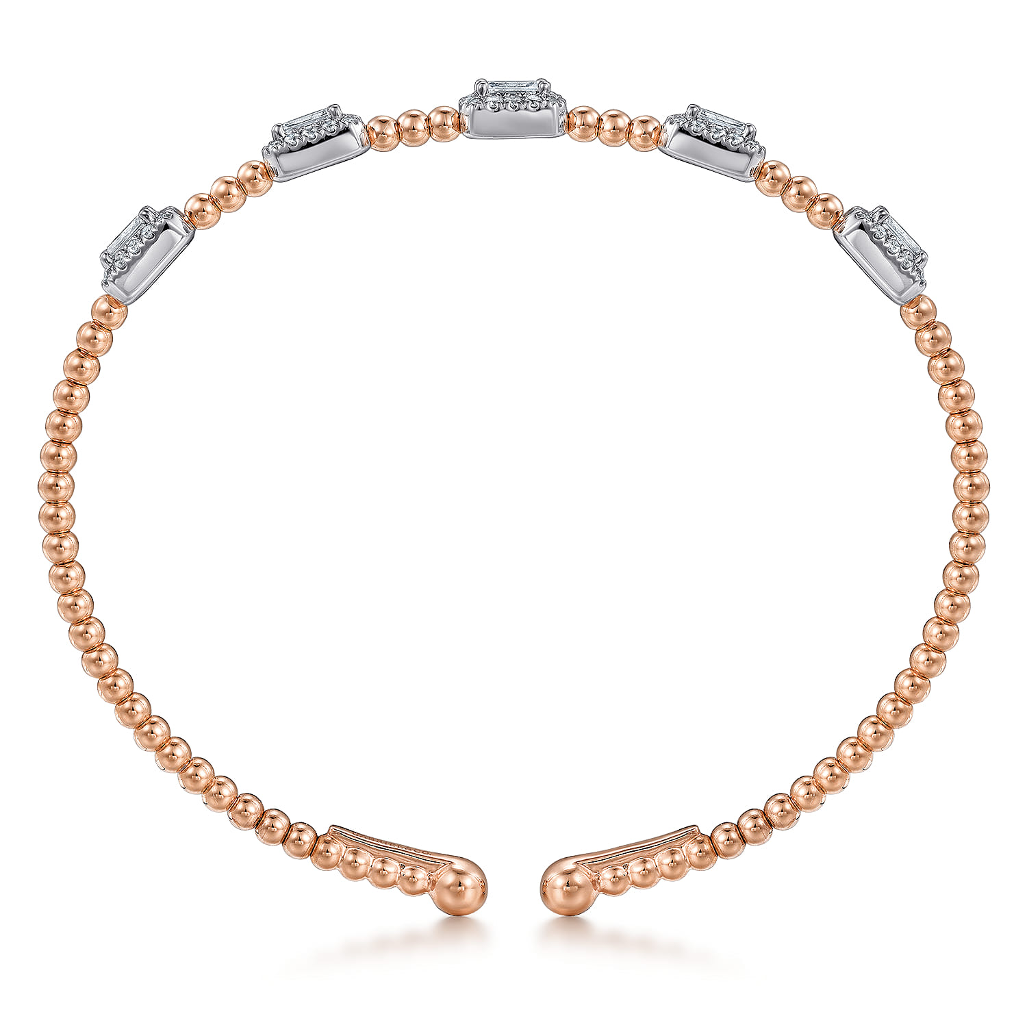 14K White-Rose Gold Bujukan Diamond Bangle - 1 ct - Shot 3