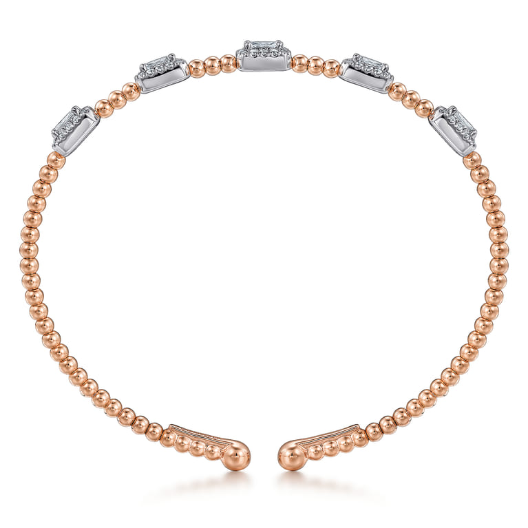 14K White-Rose Gold Bujukan Diamond Bangle - 1 ct - Shot 3