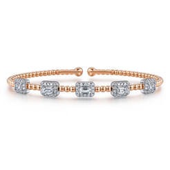 14K White-Rose Gold Bujukan Diamond Bangle