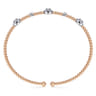 14K White-Rose Gold Bujukan Diamond Cluster Stations Bangle - 0.5 ct