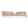 14K White-Rose Gold Bujukan Diamond Criss Cross Bangle - 0.35 ct