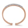 14K White-Rose Gold Bujukan Diamond Criss Cross Bangle - 0.35 ct