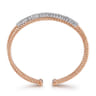 14K White-Rose Gold Bujukan Diamond Criss Cross Bangle - 0.35 ct