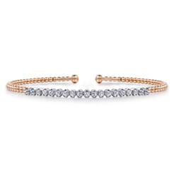 14K White-Rose Gold Bujukan Diamond Cuff Bracelet