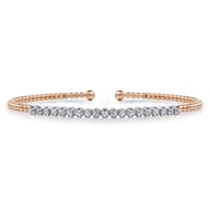 14K White-Rose Gold Bujukan Diamond Cuff Bracelet