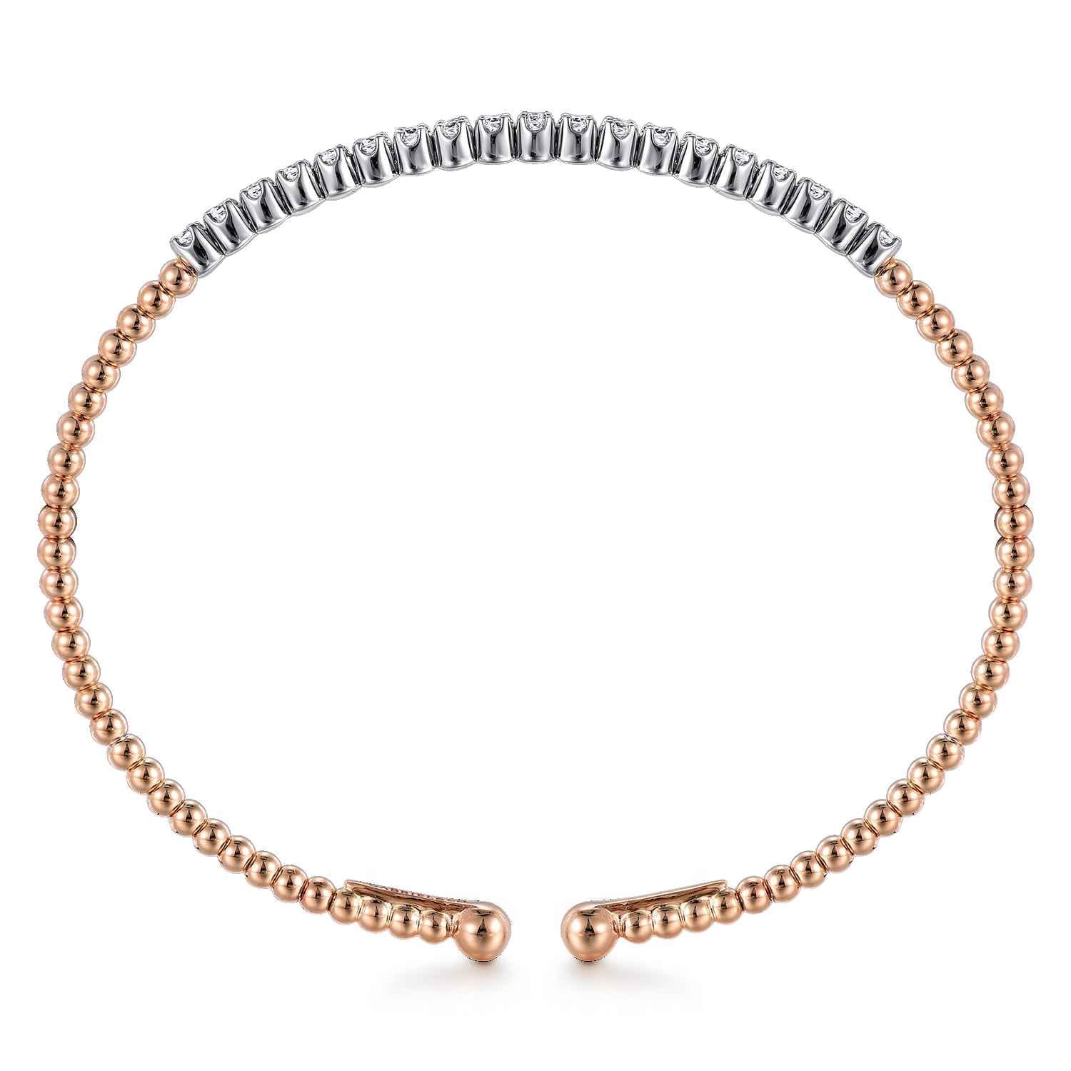14K White-Rose Gold Bujukan Diamond Cuff Bracelet - 0.35 ct - Shot 3
