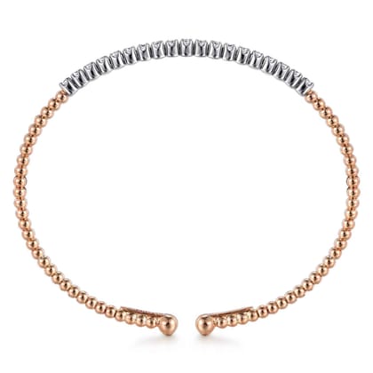 14K White-Rose Gold Bujukan Diamond Cuff Bracelet