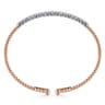 14K White-Rose Gold Bujukan Diamond Cuff Bracelet - 0.35 ct