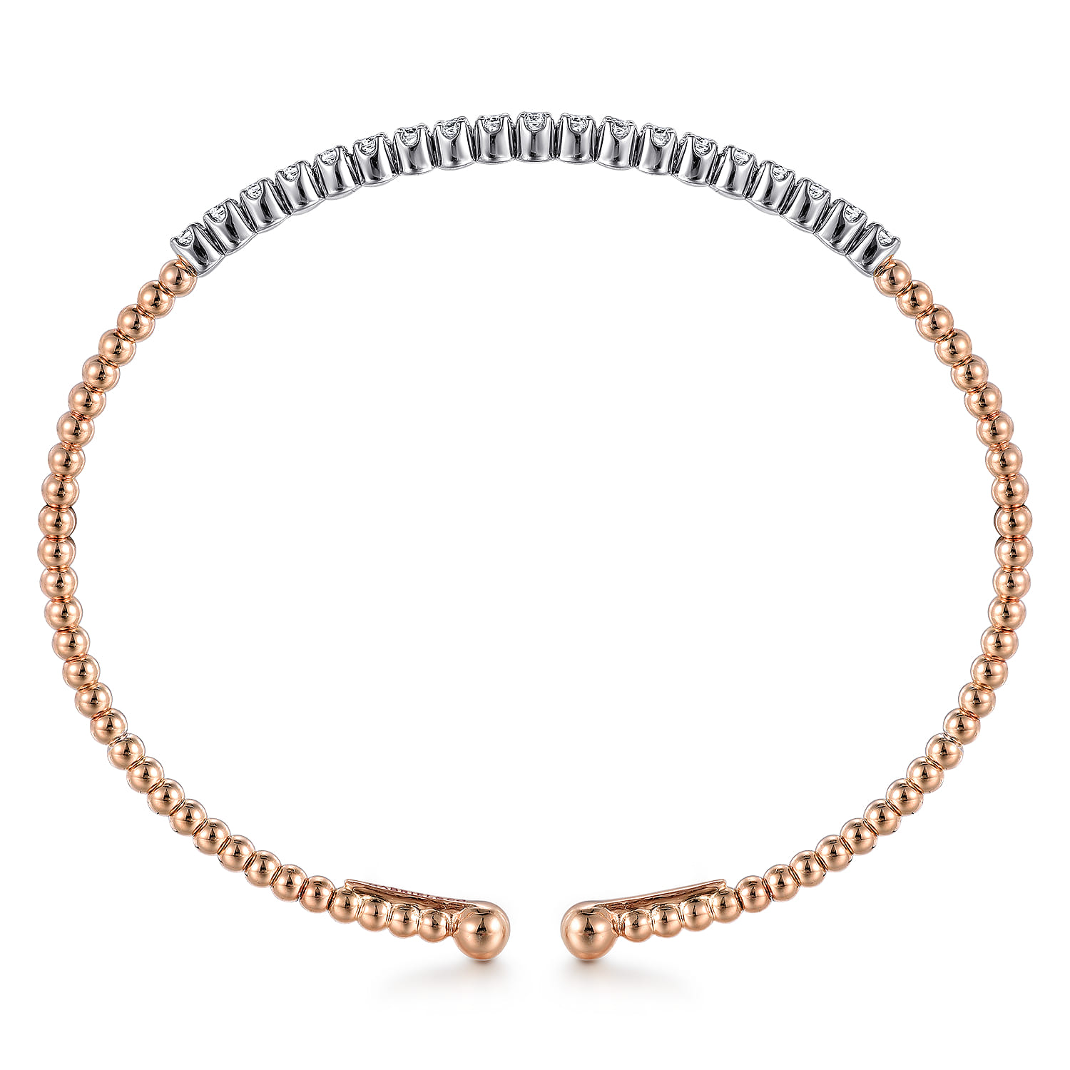 14K White-Rose Gold Bujukan Diamond Cuff Bracelet - 0.4 ct - Shot 3