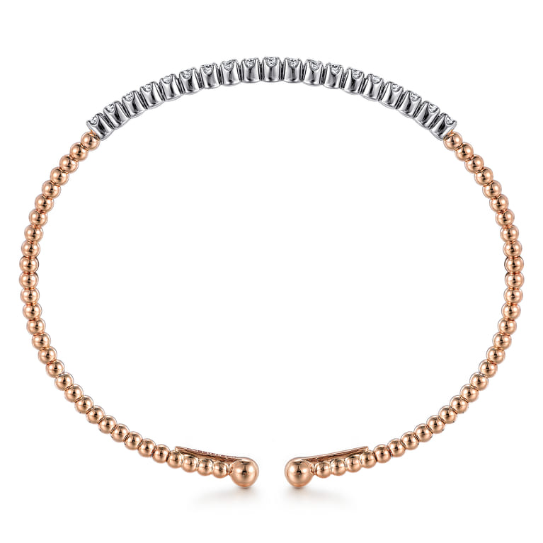 14K White-Rose Gold Bujukan Diamond Cuff Bracelet - 0.4 ct - Shot 3