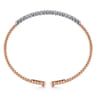 14K White-Rose Gold Bujukan Diamond Cuff Bracelet - 0.4 ct