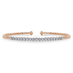 14K White-Rose Gold Bujukan Diamond Cuff Bracelet