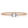 14K White-Rose Gold Bujukan Diamond Hearts Split Bangle - 0.17 ct