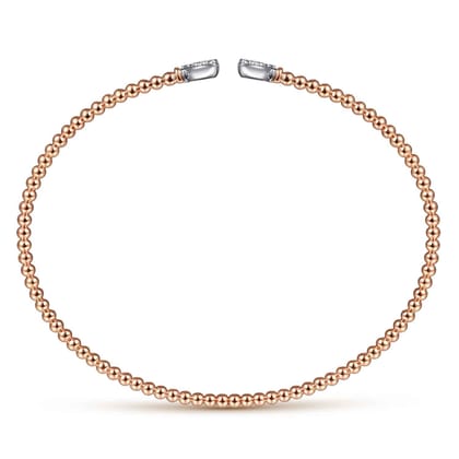 14K White-Rose Gold Bujukan Diamond Hearts Split Bangle