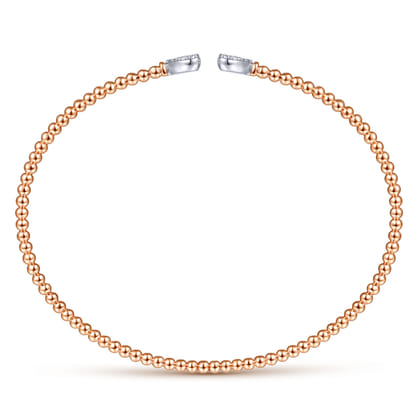 14K White-Rose Gold Bujukan Diamond Hearts Split Bangle