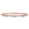 14K White-Rose Gold Bujukan Diamond Marquise Stations Bangle