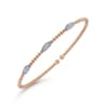 14K White-Rose Gold Bujukan Diamond Marquise Stations Bangle