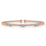 14K White-Rose Gold Bujukan Diamond Marquise Stations Bangle - 0.16 ct