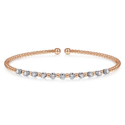 14K White-Rose Gold Bujukan Diamond Split Bangle