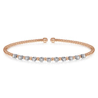14K White-Rose Gold Bujukan Diamond Split Bangle