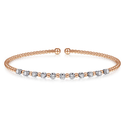 14K White-Rose Gold Bujukan Diamond Split Bangle