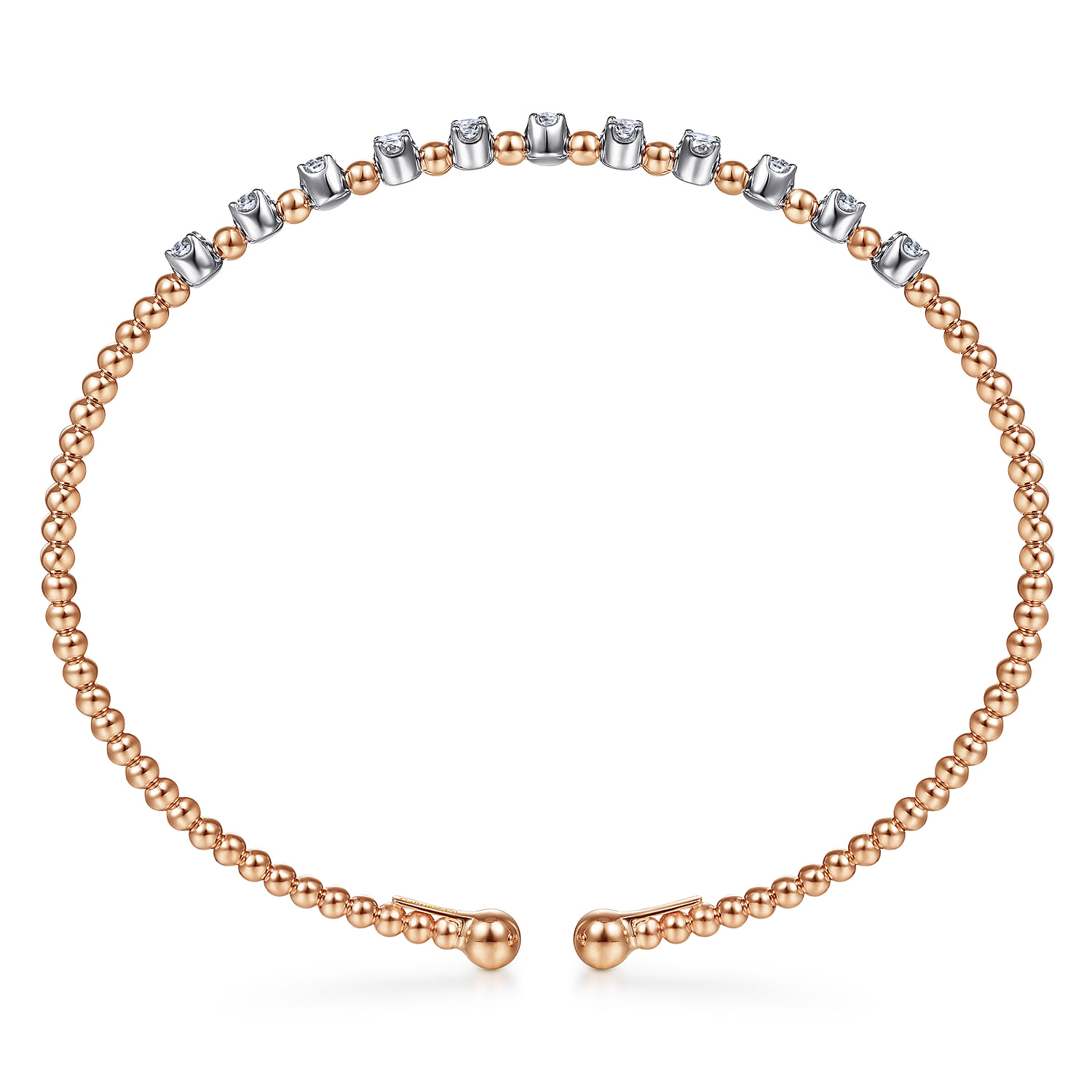 14K White-Rose Gold Bujukan Diamond Split Bangle - 0.37 ct - Shot 3