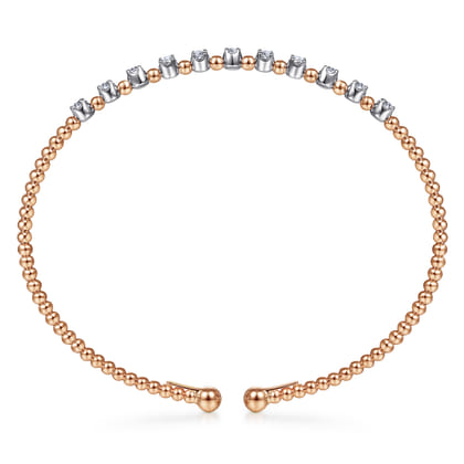 14K White-Rose Gold Bujukan Diamond Split Bangle
