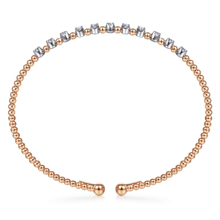 14K White-Rose Gold Bujukan Diamond Split Bangle - 0.37 ct - Shot 3