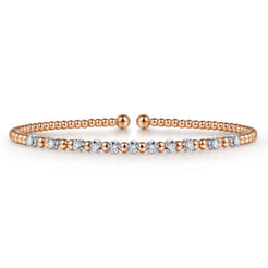 14K White-Rose Gold Bujukan Diamond Split Bangle