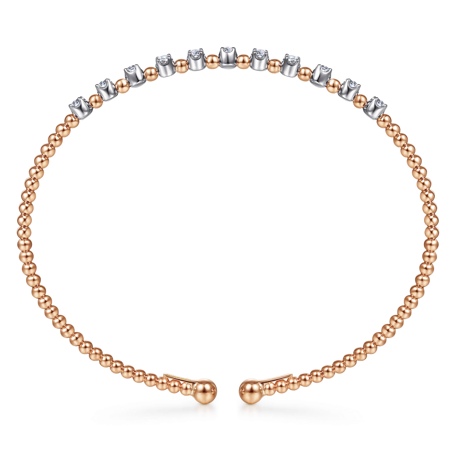 14K White-Rose Gold Bujukan Diamond Split Bangle - 0.4 ct - Shot 3