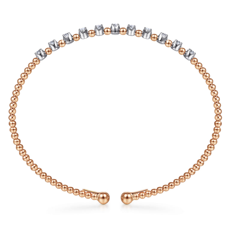 14K White-Rose Gold Bujukan Diamond Split Bangle - 0.4 ct - Shot 3