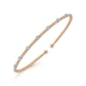 14K White-Rose Gold Bujukan Diamond Stations Bangle - 0.21 ct