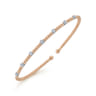 14K White-Rose Gold Bujukan Diamond Stations Bangle - 0.2 ct