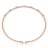 14K White-Rose Gold Bujukan Diamond Stations Bangle - 0.2 ct