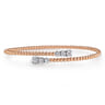 14K White-Rose Gold Bujukan Graduating Diamond Bypass Bangle - 0.4 ct