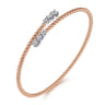 14K White-Rose Gold Bujukan Graduating Diamond Bypass Bangle - 0.4 ct