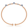 14K White-Rose Gold Bujukan Sapphire and Diamond Halo Bangle - 0.2 ct