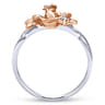 14K White-Rose Gold Classic Floral Twisted Diamond Ring - 0.04 ct