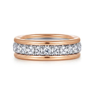 14K White-Rose Gold Diamond Anniversary Band