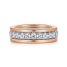 Fancy Wedding Ring in 14k White/Rose Gold with Round Natural Diamond at Gabriel & Co.