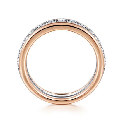 14K White-Rose Gold Diamond Anniversary Band