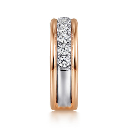 14K White-Rose Gold Diamond Anniversary Band