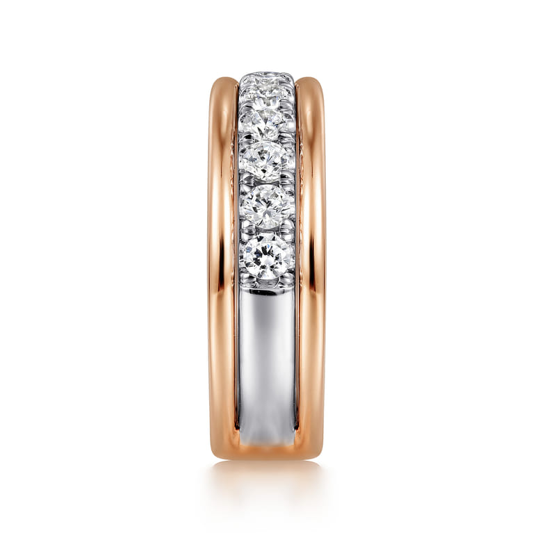 Fancy Wedding Ring in 14k White/Rose Gold with Round Natural Diamond at Gabriel & Co. - Shot 4